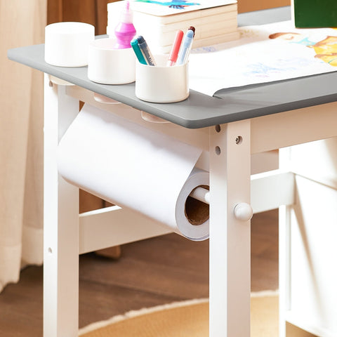 Rootz Children's Study Table Set - Kids' Desk - Learning Table - Creative Space - 80x66x50cm Table, 30x64x34cm Chair, Seat Height 32cm