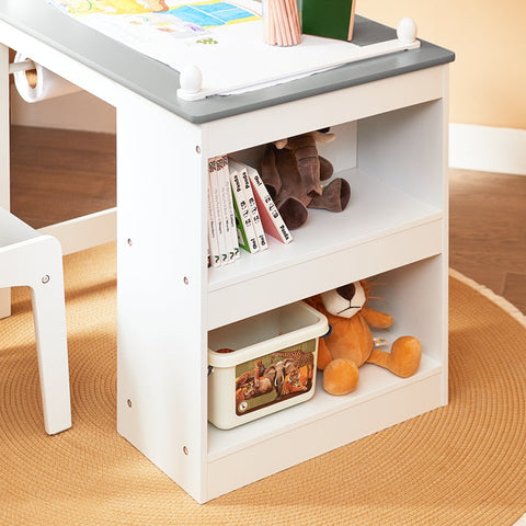 Rootz Children's Study Table Set - Kids' Desk - Learning Table - Creative Space - 80x66x50cm Table, 30x64x34cm Chair, Seat Height 32cm