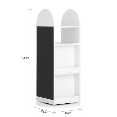 Rootz Children's Rotating Cabinet - Storage Organizer - Bookshelf - PB(E1) Material - Space-Saving Design - 360° Rotation - 48cm x 105cm x 48cm