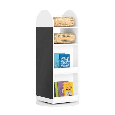 Rootz Children's Rotating Cabinet - Storage Organizer - Bookshelf - PB(E1) Material - Space-Saving Design - 360° Rotation - 48cm x 105cm x 48cm