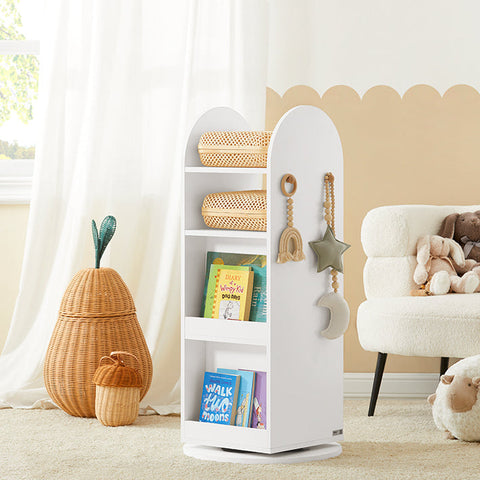 Rootz Children's Rotating Cabinet - Storage Organizer - Bookshelf - PB(E1) Material - Space-Saving Design - 360° Rotation - 48cm x 105cm x 48cm