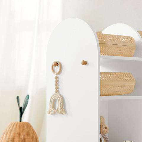 Rootz Children's Rotating Cabinet - Storage Organizer - Bookshelf - PB(E1) Material - Space-Saving Design - 360° Rotation - 48cm x 105cm x 48cm