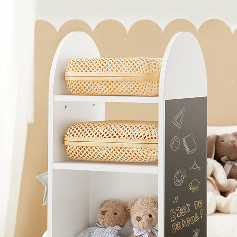 Rootz Children's Rotating Cabinet - Storage Organizer - Bookshelf - PB(E1) Material - Space-Saving Design - 360° Rotation - 48cm x 105cm x 48cm