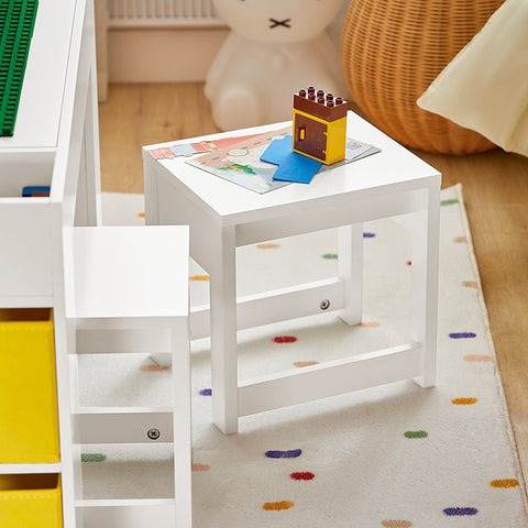 Rootz Children's Activity Table Set with 2 Chairs - Play Table - Gaming Table - Includes Storage Bins - Dual-Use Tabletop - Space-Saving Design - Durable Build - 87cm x 50cm x 50cm