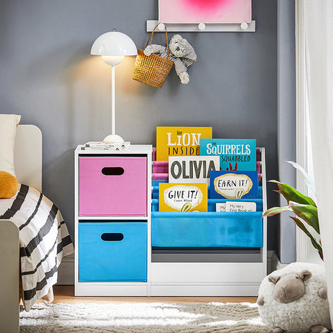 Rootz Kids Bookcase - Children's Organizer - Storage Shelf - Non-Woven Fabric - PB(E1) Material - 80cm x 61cm x 30cm
