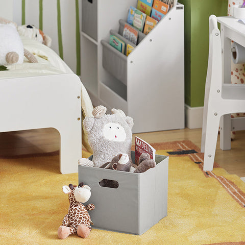 Rootz Children's Bookshelf - Toy Storage Organizer - Kids Bookcase - Durable PB(E1) Material - 5 Compartments - Label-Friendly Fabric Bins - 80cm x 61cm x 30cm