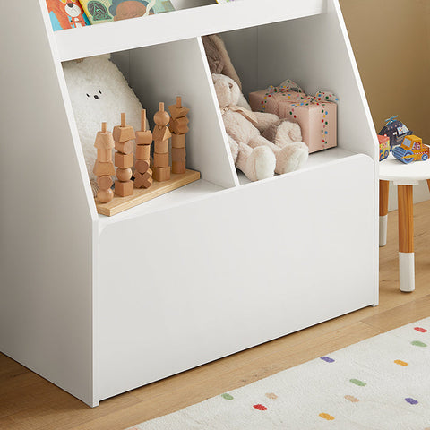 Rootz Mobile Children's Bookshelf with Toy Chest - Storage Rack - Kids' Organizer - MDF Construction - Safety Wall Attachment - Easy Assembly - 76cm x 100cm x 40cm