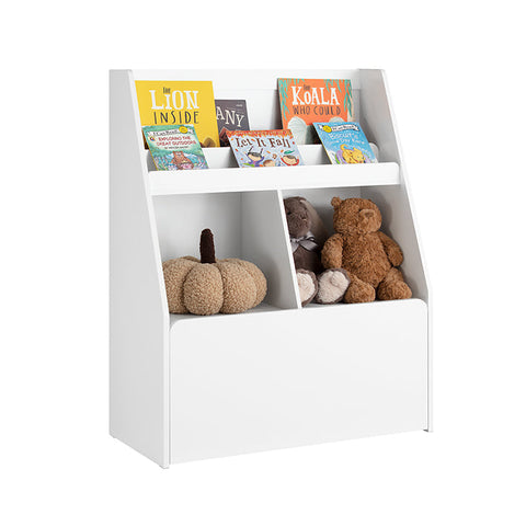 Rootz Mobile Children's Bookshelf with Toy Chest - Storage Rack - Kids' Organizer - MDF Construction - Safety Wall Attachment - Easy Assembly - 76cm x 100cm x 40cm