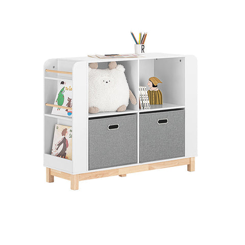 Rootz Children's Toy Storage Shelf - Kids Bookcase - Toy Organizer - MDF and Rubber Wood - 100cm x 80cm x 35cm