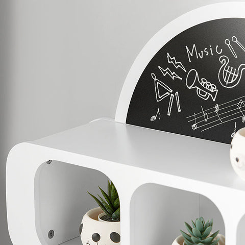 Rootz Children's Wardrobe with Creative Board - Kids' Shelf - Wall Coat Rack - Hanging Storage - Safe Rounded Corners - Easy Assembly - 60cm x 36cm x 20cm