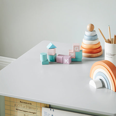 Rootz Kids Table and Chair Set - Children's Furniture - MDF(E1), Wood - Bookshelf - Stable Support - 60cm x 60cm x 48cm