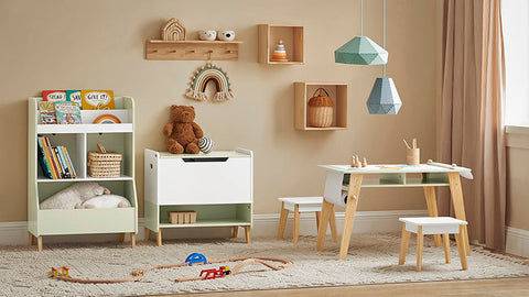 Rootz Children's Bookshelf - Toy Storage Rack - Kids' Organizer - MDF and Pine Construction - Safety Anti-Tip Design - Easy Assembly - 60cm x 89cm x 36cm