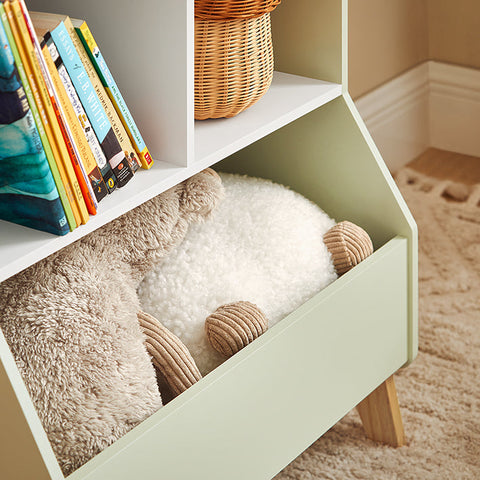 Rootz Children's Bookshelf - Toy Storage Rack - Kids' Organizer - MDF and Pine Construction - Safety Anti-Tip Design - Easy Assembly - 60cm x 89cm x 36cm