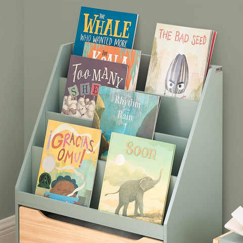 Rootz Children's Bookcase - Kids Storage Organizer - Toy Chest with Wheels - Easy Reach Design - 62x80x30cm