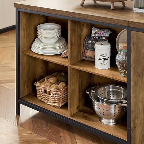 Rootz Dresser Buffet - Kitchen Island - Kitchen Cabinet - Versatile Storage - Adjustable Shelf - Spacious Design - MDF and Metal Frame - 170cm x 89cm x 60cm