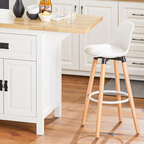 Rootz Kitchen Island - Sideboard - Bar Table - Expandable Design - Adjustable Storage - Easy Assembly - 110-145cm x 95cm x 60cm