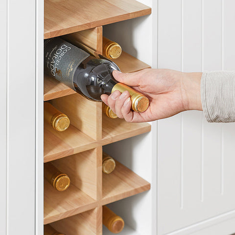 Rootz Kitchen Island - Bar Table - Sideboard - Expandable Design - Wine Storage - Glass Holders - Rubberwood Top - 105cm x 105cm x 60cm