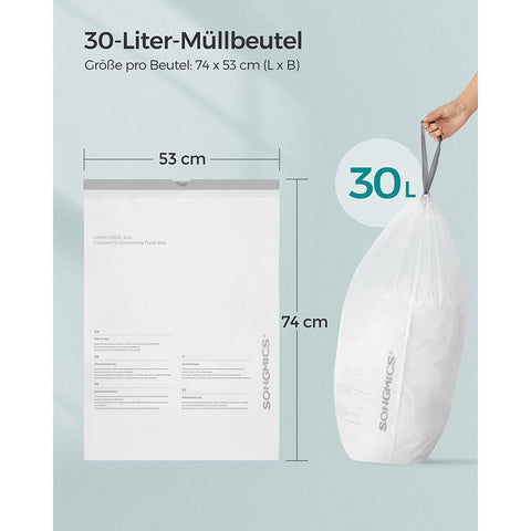 Rootz 4 Pack White Plastic Muslin Bags - Reusable Storage Bags - Eco-Friendly Containers - 30 Liter Capacity - 74cm x 53cm - Lightweight - 8cm x 23cm - 3.2kg Total Weight