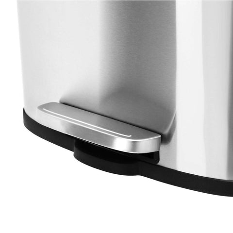 Rootz Trash Can - Trash Bin - Trash Can With Soft Close Function - Kitchen Trash Bin - Waste Bin - Stylish Kitchen Rubbish Bin - Steel - Plastic - Silver - 35 x 23.8 x 63 cm (W x H x D)