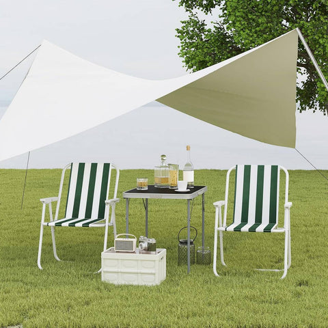Rootz Camping Chair Set - Folding Camp Chair - Lightweight Beach Chair - Compact Picnic Chair - Oxford Fabric - 58cm x 53cm x 76cm