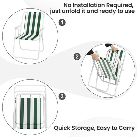 Rootz Camping Chair Set - Folding Camp Chair - Lightweight Beach Chair - Compact Picnic Chair - Oxford Fabric - 58cm x 53cm x 76cm