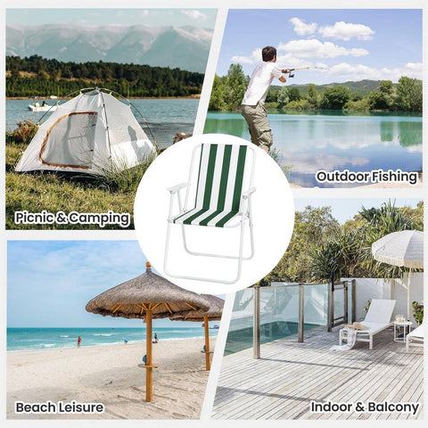 Rootz Camping Chair Set - Folding Camp Chair - Lightweight Beach Chair - Compact Picnic Chair - Oxford Fabric - 58cm x 53cm x 76cm