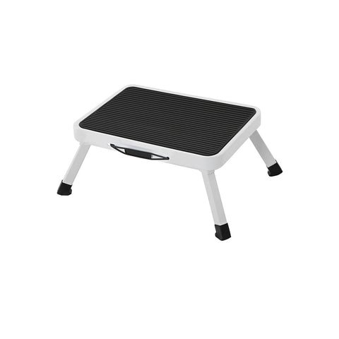 Rootz 1-Step Folding Step Ladder - Foldable Stool - Compact Staircase - Steel Construction - Non-Slip Tread Surface - 38cm x 26cm x 17cm