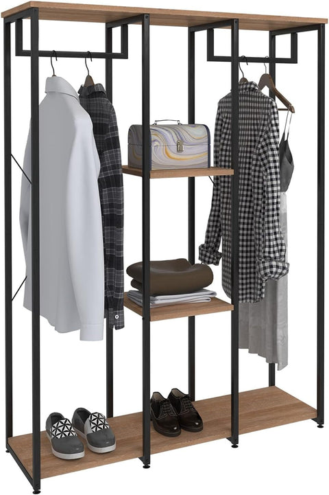 Rootz Multifunctional Clothes Rack - Coat Stand - Wardrobe - Open Storage - MDF & Steel - 40cm x 167cm x 120cm
