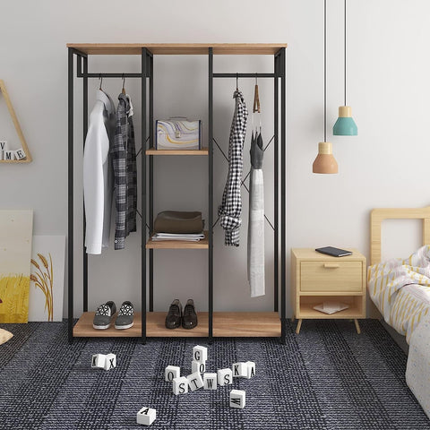 Rootz Multifunctional Clothes Rack - Coat Stand - Wardrobe - Open Storage - MDF & Steel - 40cm x 167cm x 120cm