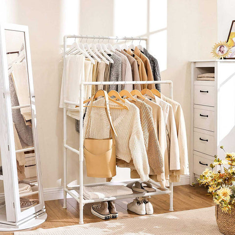 Rootz Morning Stress-Free Clothes Rack - Wardrobe Organizer - Clothing Stand - Iron Pipes - Non-Woven Fabric - Space Saving - Easy Assembly - 84cm x 44cm x 154cm
