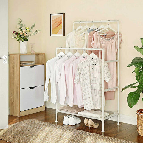 Rootz Morning Stress-Free Clothes Rack - Wardrobe Organizer - Clothing Stand - Iron Pipes - Non-Woven Fabric - Space Saving - Easy Assembly - 84cm x 44cm x 154cm