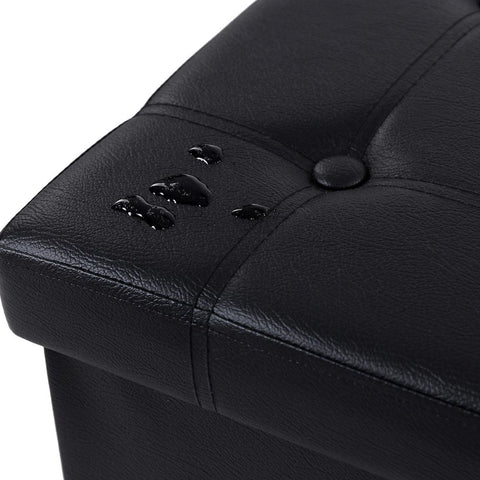 Rootz Small Cube Seat - Faux Leather - Stool - Storage Space - Robust-stable - Long-lasting - Practical Storage Aid - Novel Design - MDF Fiberboard - White - 38 X 35 X 35 Cm