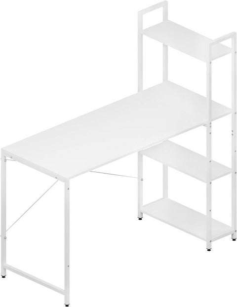 Rootz Corner Desk with Shelves - Office Table - Computer Desk - Industrial Style - E1 Grade Wood - 120cm x 120cm x 50cm
