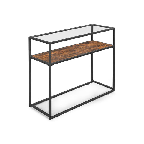 Rootz Glass Top Console Table - Entryway Table - Sofa Table - Elegant Design - 120cm x 35cm x 75cm