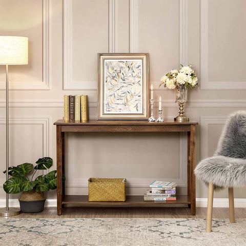 Rootz Console Table - Hall Table - Entryway Table - Birch Wood Veneer - Spacious - Space-saving - Warm Atmosphere - 120cm x 38cm x 77cm