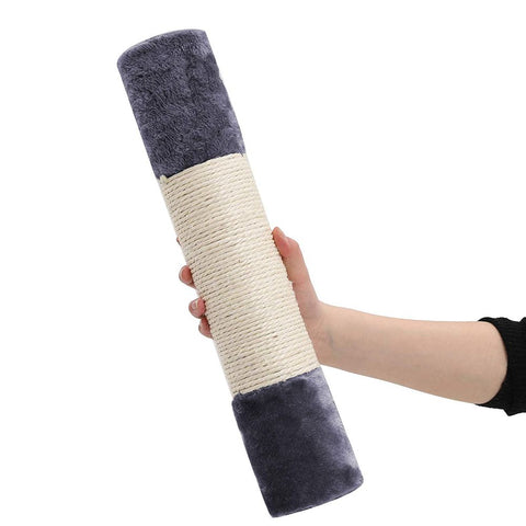Rootz Scratching Post - With Large Platform - 2 Cat Caves With Playhouse - Cat Tree - Chipboard - Plush - Smoke Gray - 60 x 40 x 84 cm (W x D x H)