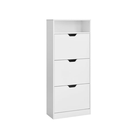 Rootz Shoe Cabinet - Footwear Organizer - Shoe Storage - 75kg Load Capacity - 24 x 60 x 139 cm - White Chipboard