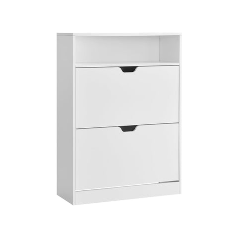 Rootz Shoe Cabinet - Footwear Organizer - Storage Unit - Adjustable Compartments - 24 x 80 x 102 cm -  White