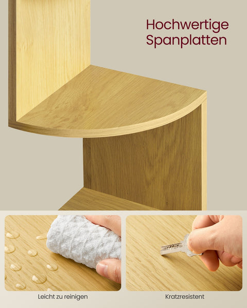 Rootz Wall Shelf - 5 Levels - Book Storage - Brown - Chipboard - 20cm x 20cm x 126cm