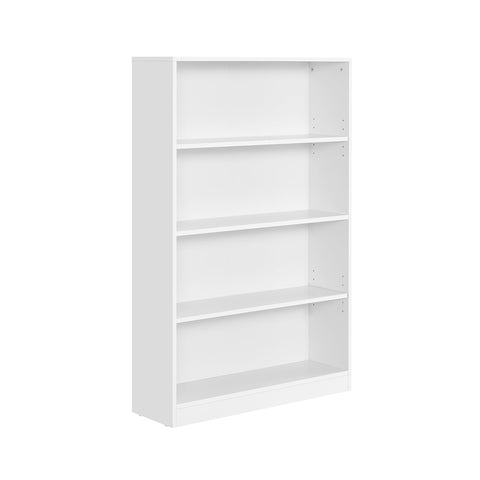 Rootz Chipboard Stand Shelf - White Bookcase - Storage Rack - Sturdy Construction - Easy Assembly - 24cm x 80cm x 121.5cm