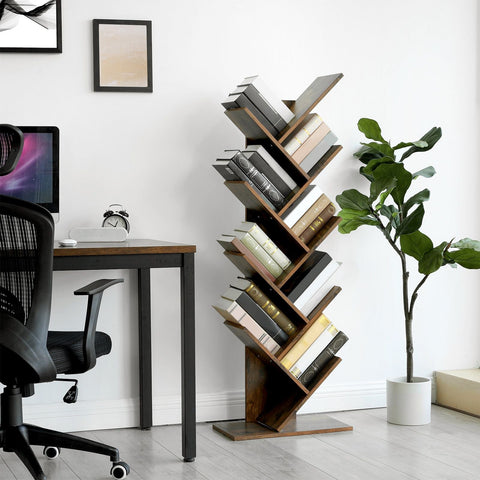 Rootz Tree Design Bookcase - Unique Bookshelf - Modern Decor - Chipboard Frame - Stable and Safe - Versatile - 50cm x 25cm x 141.5cm