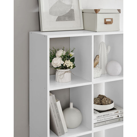 Rootz Bookcase with 10 Compartments - Bookshelf - Storage Shelf - Elegant Display - 30cm x 65.5cm x 161.5cm