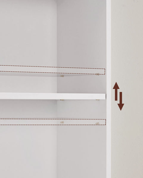 Rootz Chipboard Stand Shelf - Bookcase - Storage Rack - White - 24cm x 60cm x 178.5cm - Heavy Duty - Easy Assembly - Stylish Design