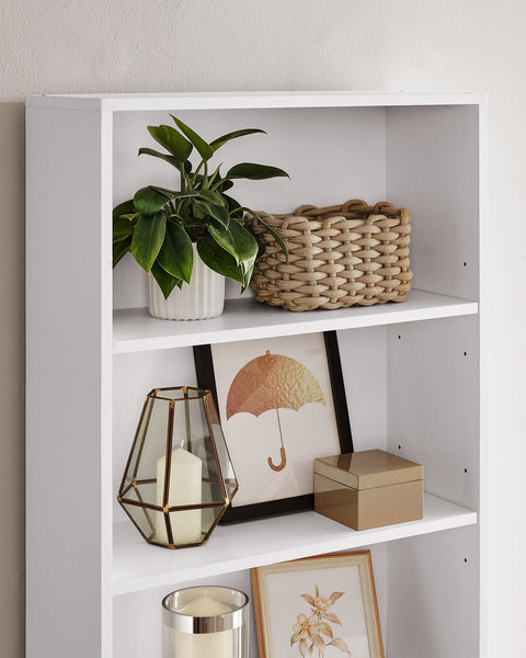 Rootz Chipboard Stand Shelf - Bookcase - Storage Rack - White - 24cm x 60cm x 178.5cm - Heavy Duty - Easy Assembly - Stylish Design