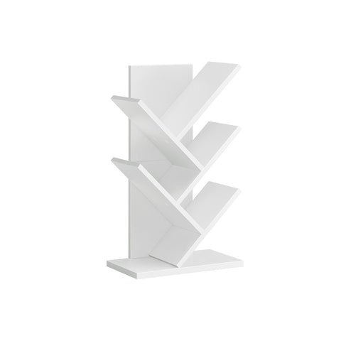 Rootz Bookcase Tree Shape - Space-saving Bookshelf -  White - Saves Space - 17.2cm x 30cm x 51cm