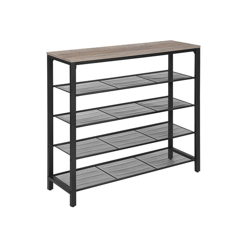 Rootz Shoe Rack - Footwear Organizer - Storage Shelf - Durable Wood & Steel - 100cm x 30cm x 92.5cm