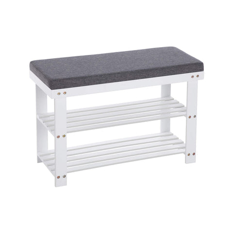Rootz Bamboo Shoe Bench - Entryway Seat - Padded Organizer - Durable & Stylish - 71cm x 29cm x 49cm