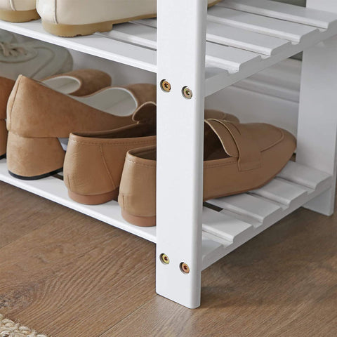 Rootz Bamboo Shoe Bench - Entryway Seat - Padded Organizer - Durable & Stylish - 71cm x 29cm x 49cm