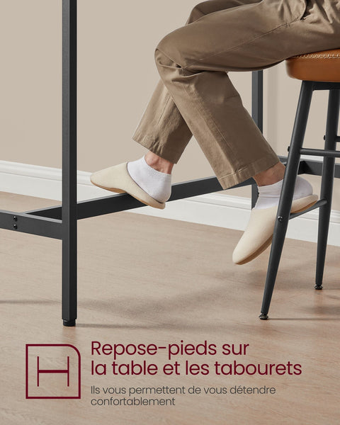 Rootz Rectangular Bar Table - Industrial Style - Pub Table - White - 100 x 40 x 90 cm