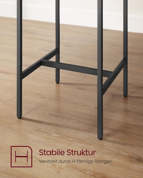 Rootz Bar Table and Chairs Set - Kitchen Dining Set - High Table and Stools - Space-Saving Design - Table: 60x60x90cm, Stool: 30x40x65cm